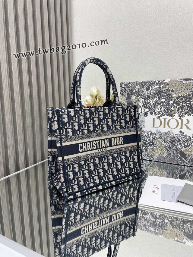 Dior专柜新款TOTE包迪奥高仿原单经典老花蓝小号购物袋手提托特包 djfk1364